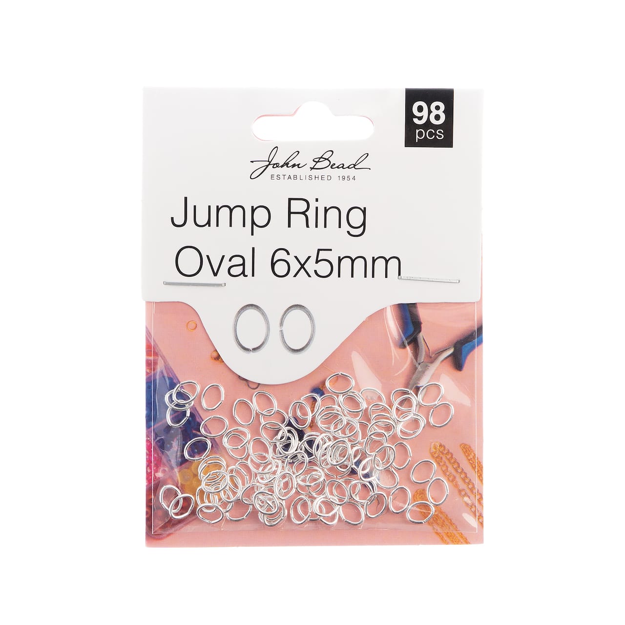 John Bead Must Have Findings 6mm Oval Jump Rings, 98ct.